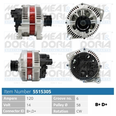 Alternator/Dynamo Meat Doria 5515305