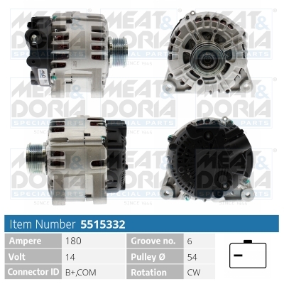 Alternator/Dynamo Meat Doria 5515332