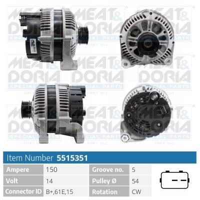 Alternator/Dynamo Meat Doria 5515351