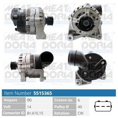 Alternator/Dynamo Meat Doria 5515365