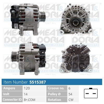 Alternator/Dynamo Meat Doria 5515387