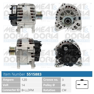 Alternator/Dynamo Meat Doria 5515883