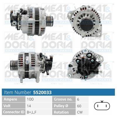 Alternator/Dynamo Meat Doria 5520033