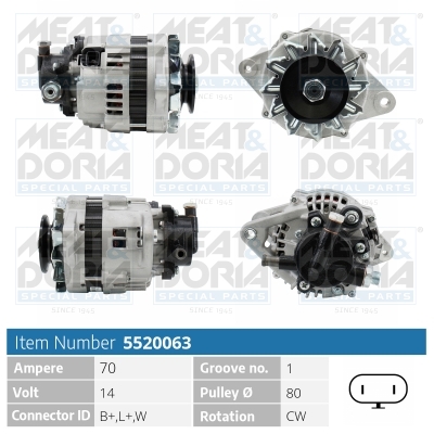 Alternator/Dynamo Meat Doria 5520063