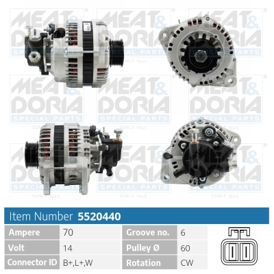 Alternator/Dynamo Meat Doria 5520440