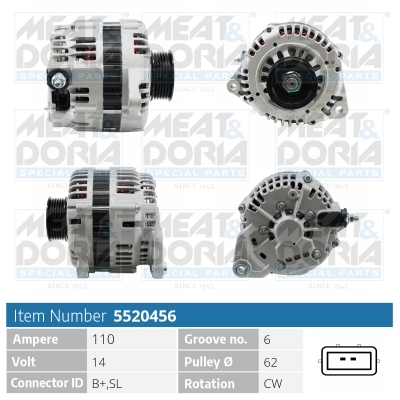 Alternator/Dynamo Meat Doria 5520456