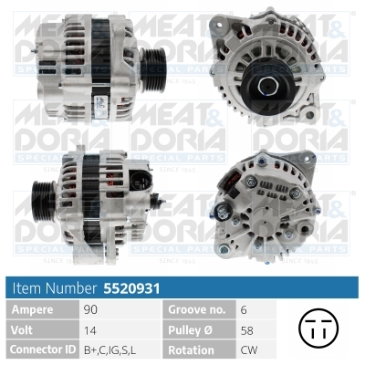 Alternator/Dynamo Meat Doria 5520931