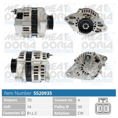 Alternator/Dynamo Meat Doria 5520935