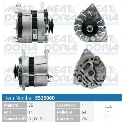 Alternator/Dynamo Meat Doria 5525060