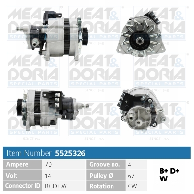 Alternator/Dynamo Meat Doria 5525326