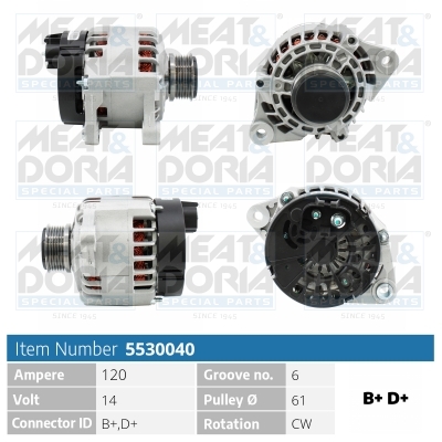 Alternator/Dynamo Meat Doria 5530040