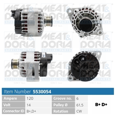 Alternator/Dynamo Meat Doria 5530054