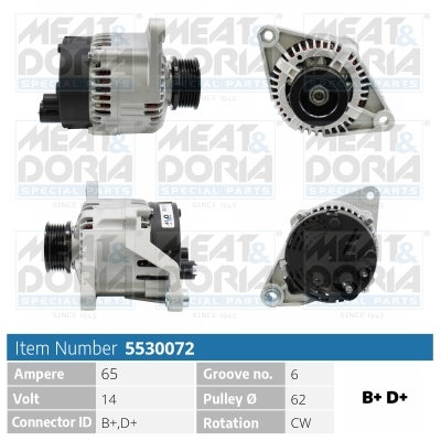 Alternator/Dynamo Meat Doria 5530072