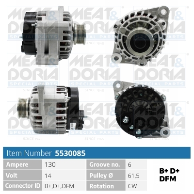 Alternator/Dynamo Meat Doria 5530085