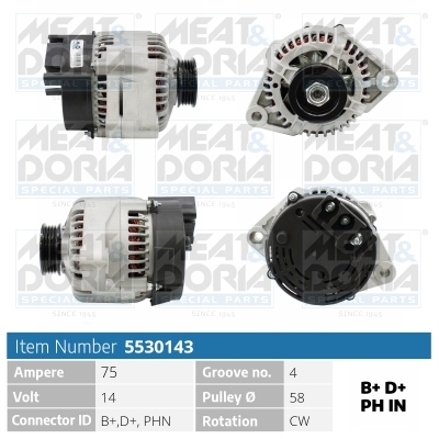 Alternator/Dynamo Meat Doria 5530143