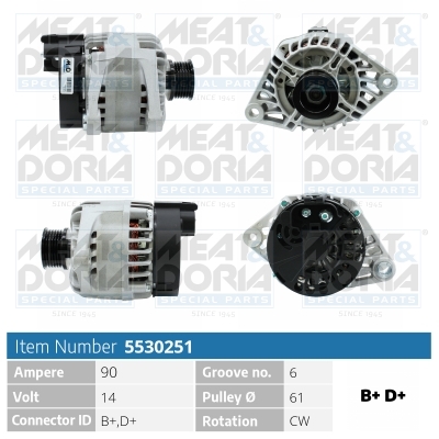 Alternator/Dynamo Meat Doria 5530251