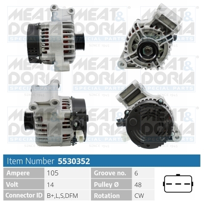 Alternator/Dynamo Meat Doria 5530352