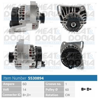 Alternator/Dynamo Meat Doria 5530894