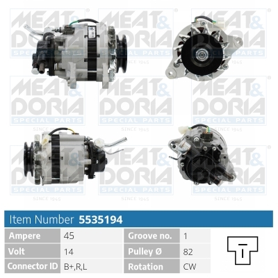 Alternator/Dynamo Meat Doria 5535194