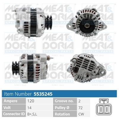 Alternator/Dynamo Meat Doria 5535245