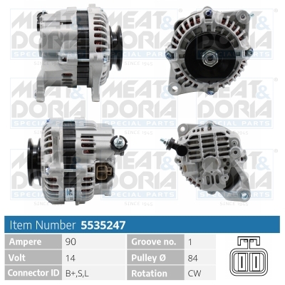 Alternator/Dynamo Meat Doria 5535247