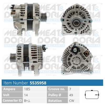 Alternator/Dynamo Meat Doria 5535958