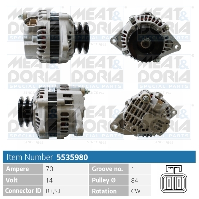 Alternator/Dynamo Meat Doria 5535980