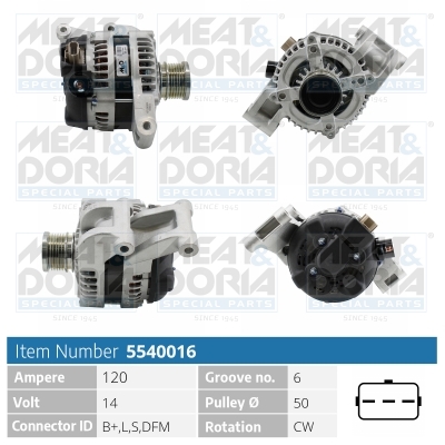 Alternator/Dynamo Meat Doria 5540016