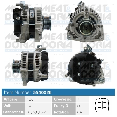 Alternator/Dynamo Meat Doria 5540026