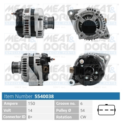 Alternator/Dynamo Meat Doria 5540038