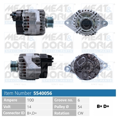 Alternator/Dynamo Meat Doria 5540056