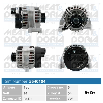 Alternator/Dynamo Meat Doria 5540104