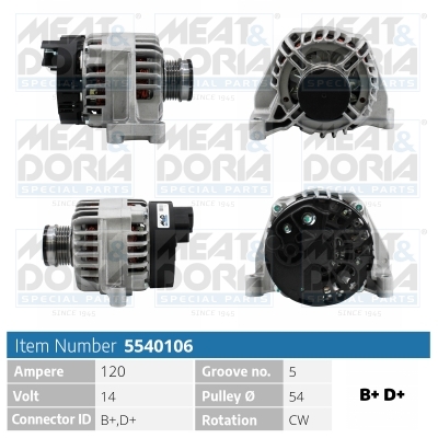 Alternator/Dynamo Meat Doria 5540106