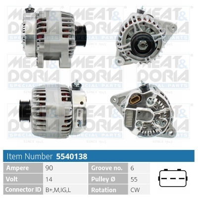 Alternator/Dynamo Meat Doria 5540138