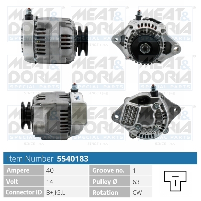 Alternator/Dynamo Meat Doria 5540183