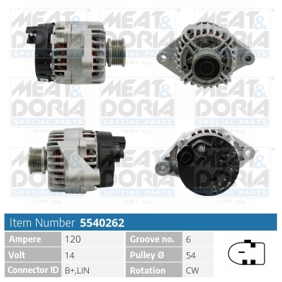 Alternator/Dynamo Meat Doria 5540262