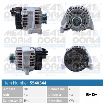 Alternator/Dynamo Meat Doria 5540344