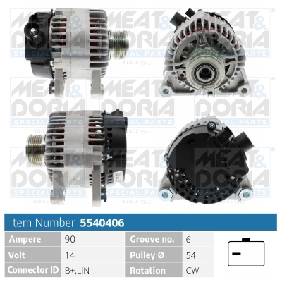 Alternator/Dynamo Meat Doria 5540406