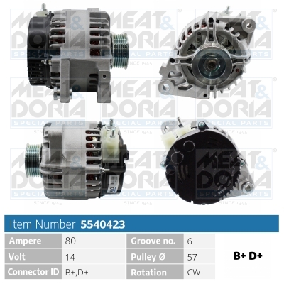 Alternator/Dynamo Meat Doria 5540423