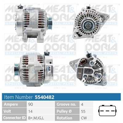 Alternator/Dynamo Meat Doria 5540482