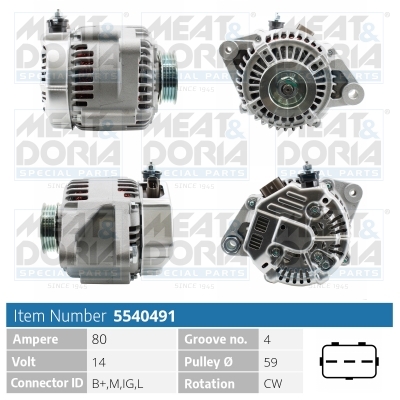 Alternator/Dynamo Meat Doria 5540491