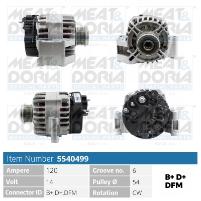 Alternator/Dynamo Meat Doria 5540499