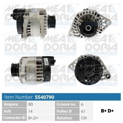 Alternator/Dynamo Meat Doria 5540790