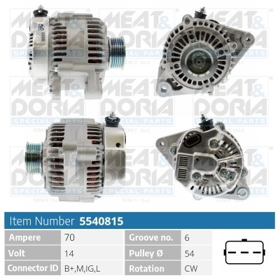 Alternator/Dynamo Meat Doria 5540815