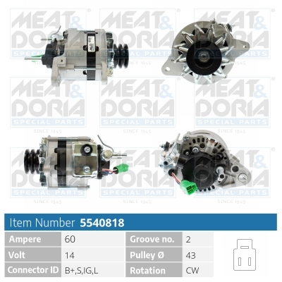 Alternator/Dynamo Meat Doria 5540818