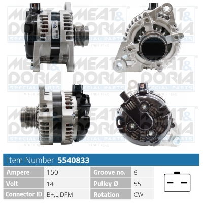 Alternator/Dynamo Meat Doria 5540833