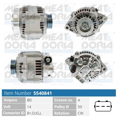 Alternator/Dynamo Meat Doria 5540841