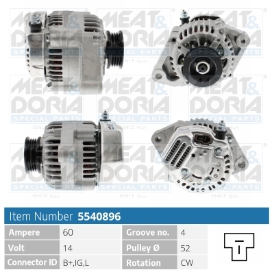 Alternator/Dynamo Meat Doria 5540896