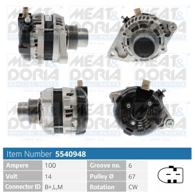 Alternator/Dynamo Meat Doria 5540948