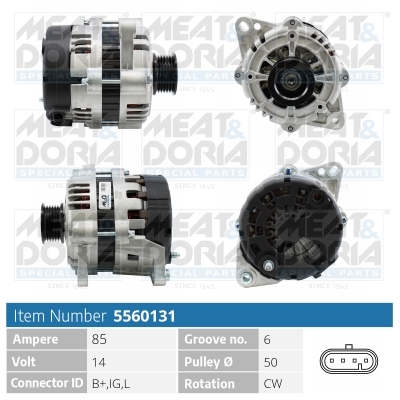 Alternator/Dynamo Meat Doria 5560131